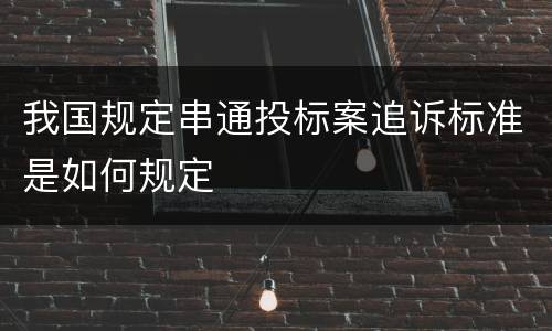 我国规定串通投标案追诉标准是如何规定
