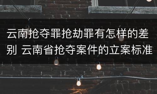 云南抢夺罪抢劫罪有怎样的差别 云南省抢夺案件的立案标准