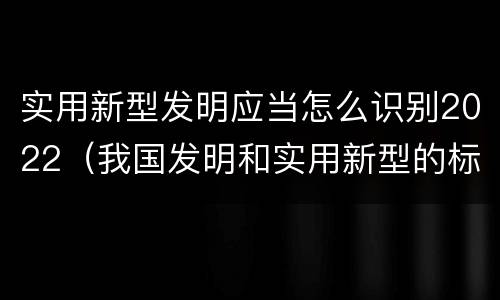 实用新型发明应当怎么识别2022（我国发明和实用新型的标准）