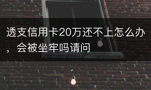 透支信用卡20万还不上怎么办，会被坐牢吗请问