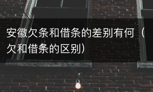 安徽欠条和借条的差别有何（欠和借条的区别）