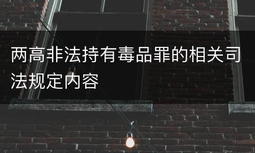 两高非法持有毒品罪的相关司法规定内容