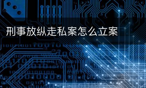 刑事放纵走私案怎么立案