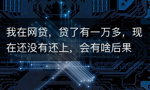 我在网贷，贷了有一万多，现在还没有还上，会有啥后果