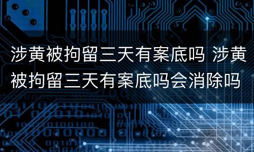 涉黄被拘留三天有案底吗 涉黄被拘留三天有案底吗会消除吗