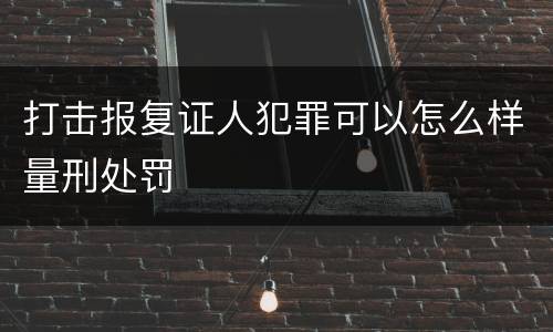 打击报复证人犯罪可以怎么样量刑处罚