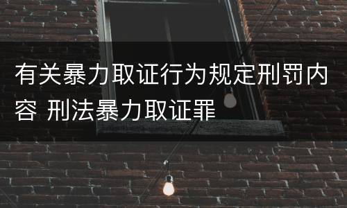 有关暴力取证行为规定刑罚内容 刑法暴力取证罪