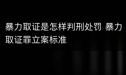 暴力取证是怎样判刑处罚 暴力取证罪立案标准