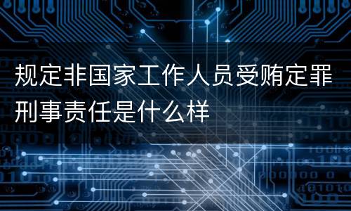 规定非国家工作人员受贿定罪刑事责任是什么样