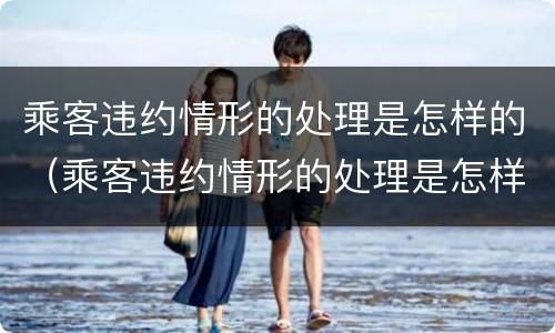 乘客违约情形的处理是怎样的（乘客违约情形的处理是怎样的方法）