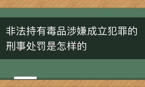 非法持有毒品涉嫌成立犯罪的刑事处罚是怎样的