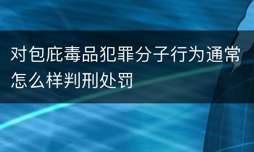 对包庇毒品犯罪分子行为通常怎么样判刑处罚