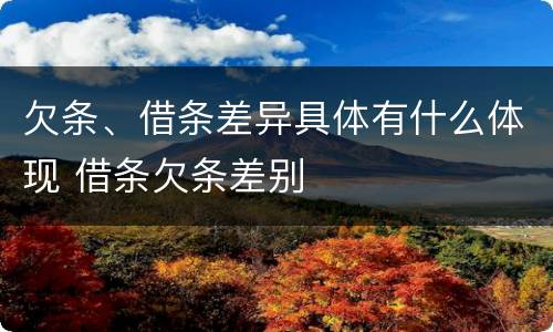 欠条、借条差异具体有什么体现 借条欠条差别