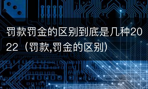 罚款罚金的区别到底是几种2022（罚款,罚金的区别）