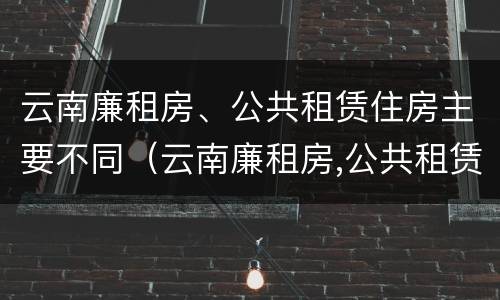 云南廉租房、公共租赁住房主要不同（云南廉租房,公共租赁住房主要不同类型）