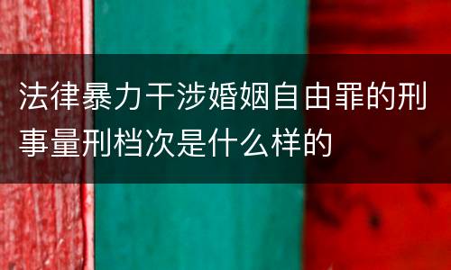 法律暴力干涉婚姻自由罪的刑事量刑档次是什么样的