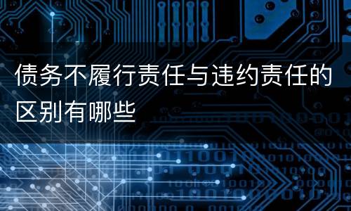 债务不履行责任与违约责任的区别有哪些