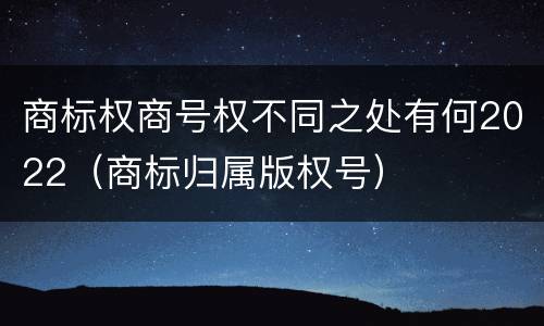 商标权商号权不同之处有何2022（商标归属版权号）