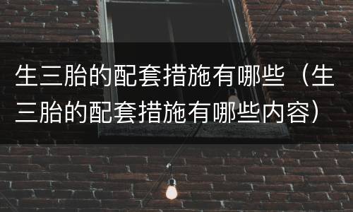 生三胎的配套措施有哪些（生三胎的配套措施有哪些内容）