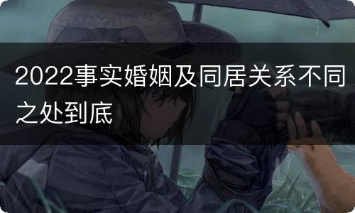 2022事实婚姻及同居关系不同之处到底