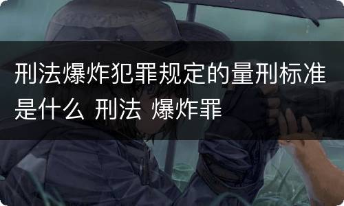 刑法爆炸犯罪规定的量刑标准是什么 刑法 爆炸罪