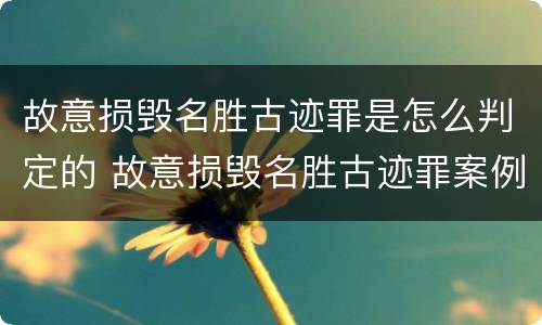 故意损毁名胜古迹罪是怎么判定的 故意损毁名胜古迹罪案例