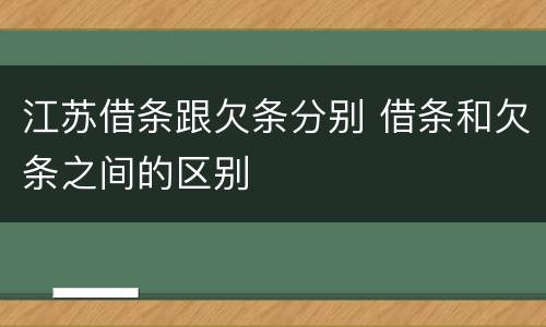 江苏借条跟欠条分别 借条和欠条之间的区别