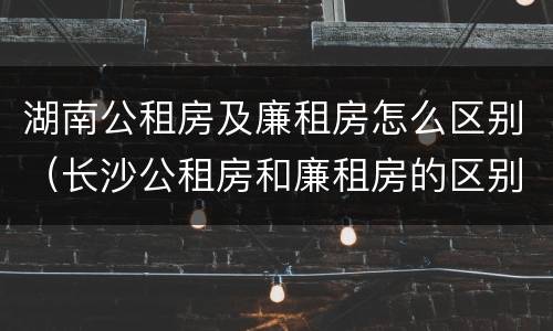 湖南公租房及廉租房怎么区别（长沙公租房和廉租房的区别）