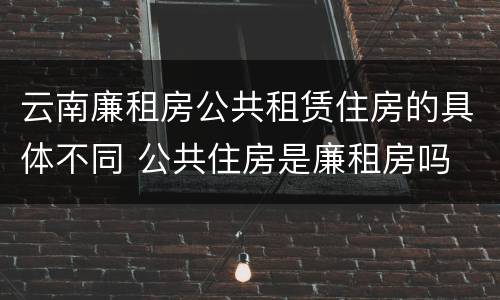 云南廉租房公共租赁住房的具体不同 公共住房是廉租房吗