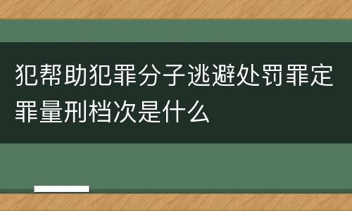 犯帮助犯罪分子逃避处罚罪定罪量刑档次是什么