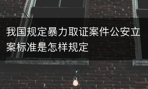 我国规定暴力取证案件公安立案标准是怎样规定