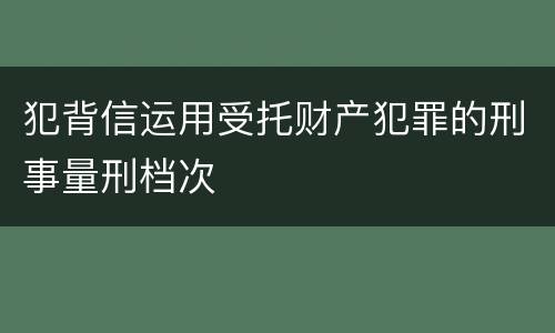 犯背信运用受托财产犯罪的刑事量刑档次