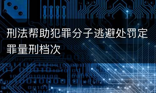 刑法帮助犯罪分子逃避处罚定罪量刑档次