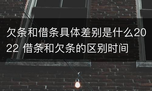欠条和借条具体差别是什么2022 借条和欠条的区别时间