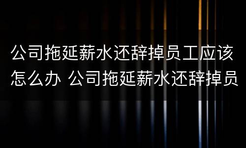 公司拖延薪水还辞掉员工应该怎么办 公司拖延薪水还辞掉员工应该怎么办理