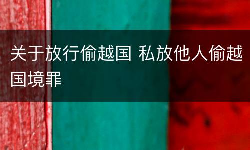 关于放行偷越国 私放他人偷越国境罪