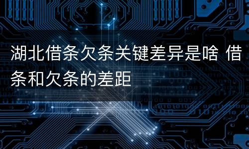 湖北借条欠条关键差异是啥 借条和欠条的差距