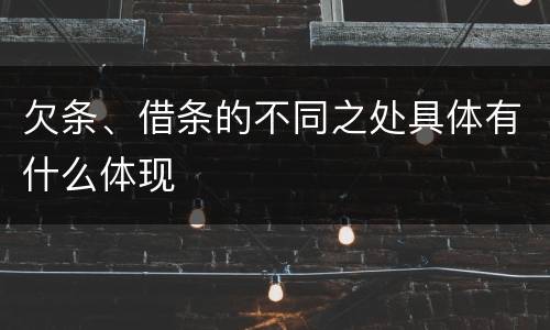 欠条、借条的不同之处具体有什么体现