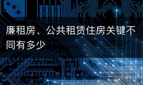 廉租房、公共租赁住房关键不同有多少