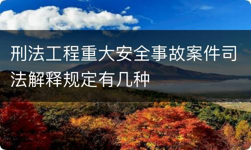 刑法工程重大安全事故案件司法解释规定有几种