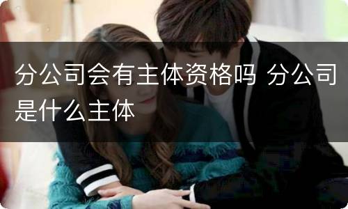 分公司会有主体资格吗 分公司是什么主体