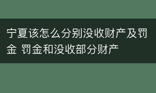 宁夏该怎么分别没收财产及罚金 罚金和没收部分财产