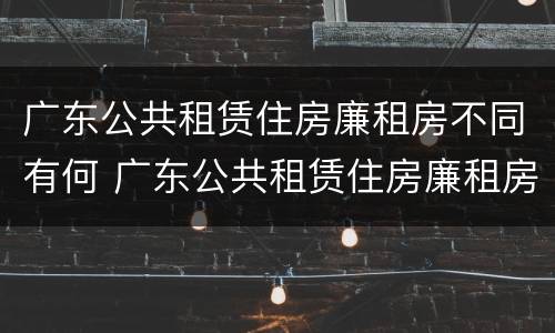 广东公共租赁住房廉租房不同有何 广东公共租赁住房廉租房不同有何影响