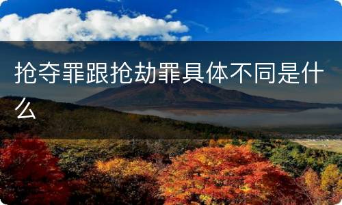 抢夺罪跟抢劫罪具体不同是什么