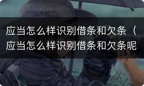 应当怎么样识别借条和欠条（应当怎么样识别借条和欠条呢）