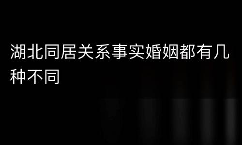 湖北同居关系事实婚姻都有几种不同