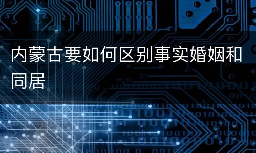 内蒙古要如何区别事实婚姻和同居