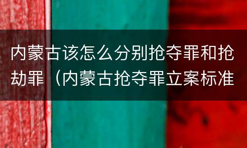 内蒙古该怎么分别抢夺罪和抢劫罪（内蒙古抢夺罪立案标准）