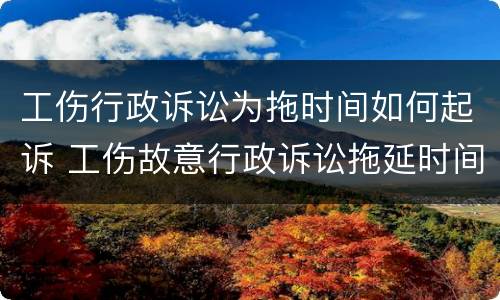 工伤行政诉讼为拖时间如何起诉 工伤故意行政诉讼拖延时间怎么办