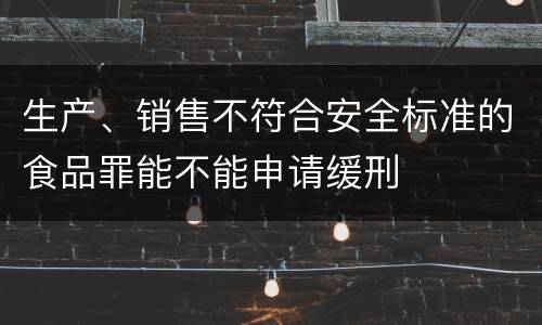 生产、销售不符合安全标准的食品罪能不能申请缓刑